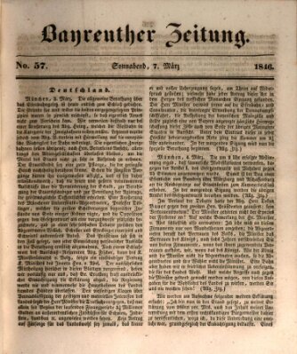 Bayreuther Zeitung Samstag 7. März 1846