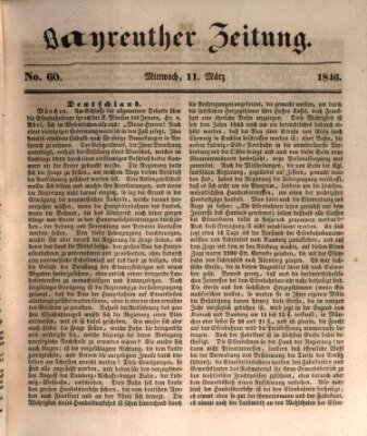 Bayreuther Zeitung Mittwoch 11. März 1846