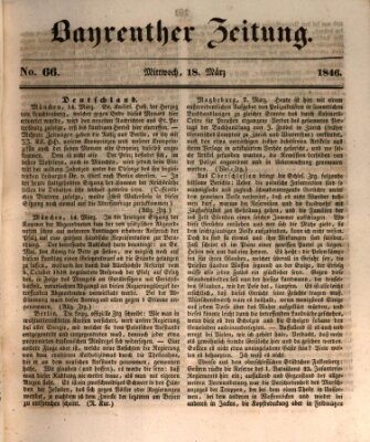 Bayreuther Zeitung Mittwoch 18. März 1846