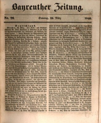 Bayreuther Zeitung Sonntag 29. März 1846