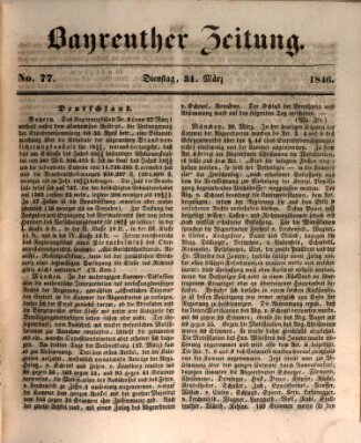 Bayreuther Zeitung Dienstag 31. März 1846