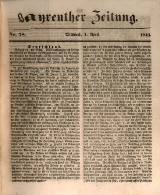 Bayreuther Zeitung Mittwoch 1. April 1846