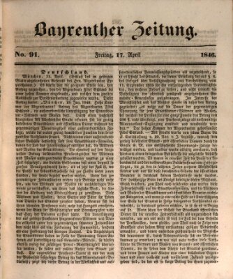 Bayreuther Zeitung Freitag 17. April 1846