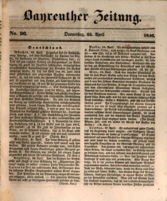 Bayreuther Zeitung Donnerstag 23. April 1846