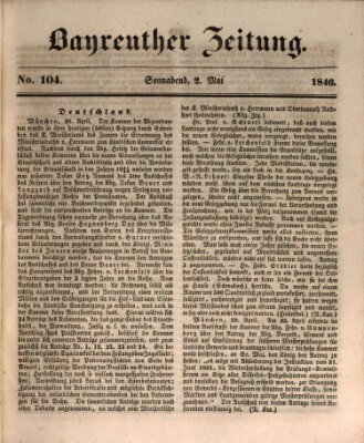 Bayreuther Zeitung Samstag 2. Mai 1846