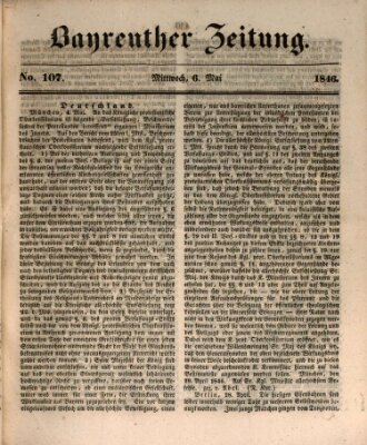 Bayreuther Zeitung Mittwoch 6. Mai 1846