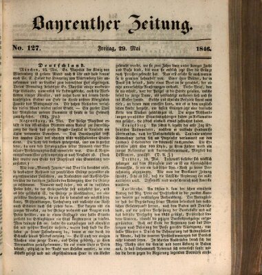 Bayreuther Zeitung Freitag 29. Mai 1846