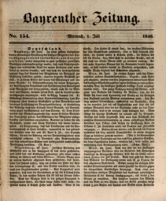 Bayreuther Zeitung Mittwoch 1. Juli 1846