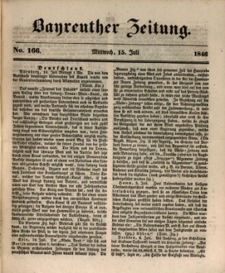 Bayreuther Zeitung Mittwoch 15. Juli 1846