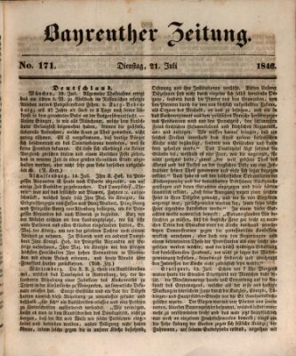 Bayreuther Zeitung Dienstag 21. Juli 1846