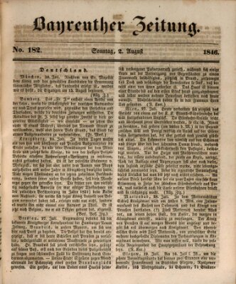 Bayreuther Zeitung Sonntag 2. August 1846