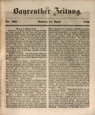 Bayreuther Zeitung Mittwoch 12. August 1846