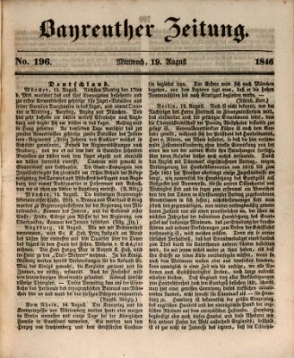 Bayreuther Zeitung Mittwoch 19. August 1846