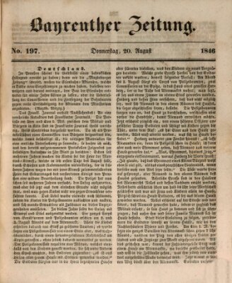 Bayreuther Zeitung Donnerstag 20. August 1846