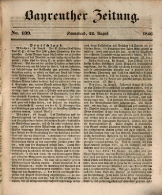 Bayreuther Zeitung Samstag 22. August 1846