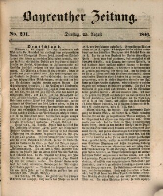 Bayreuther Zeitung Dienstag 25. August 1846