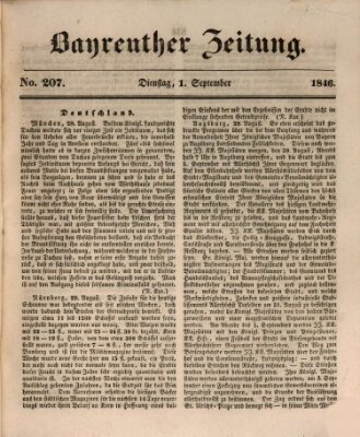 Bayreuther Zeitung Dienstag 1. September 1846