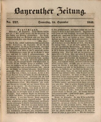 Bayreuther Zeitung Donnerstag 24. September 1846