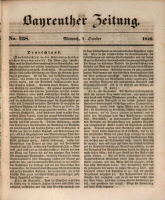 Bayreuther Zeitung Mittwoch 7. Oktober 1846