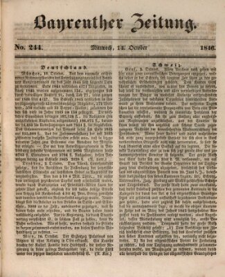 Bayreuther Zeitung Mittwoch 14. Oktober 1846