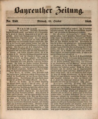 Bayreuther Zeitung Mittwoch 21. Oktober 1846