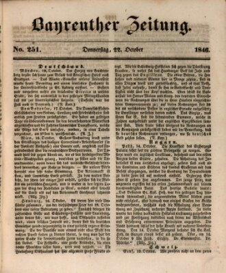 Bayreuther Zeitung Donnerstag 22. Oktober 1846