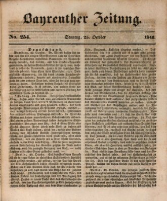 Bayreuther Zeitung Sonntag 25. Oktober 1846