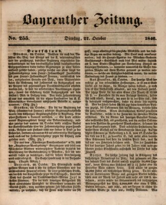 Bayreuther Zeitung Dienstag 27. Oktober 1846