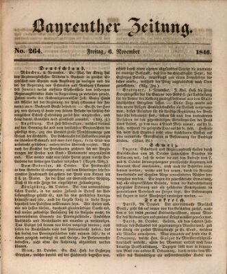 Bayreuther Zeitung Freitag 6. November 1846