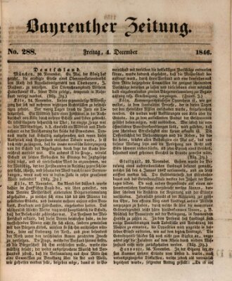 Bayreuther Zeitung Freitag 4. Dezember 1846