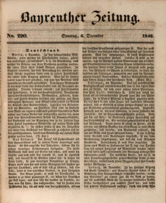 Bayreuther Zeitung Sonntag 6. Dezember 1846