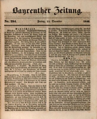 Bayreuther Zeitung Freitag 11. Dezember 1846