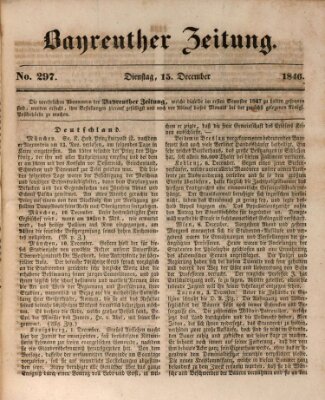 Bayreuther Zeitung Dienstag 15. Dezember 1846