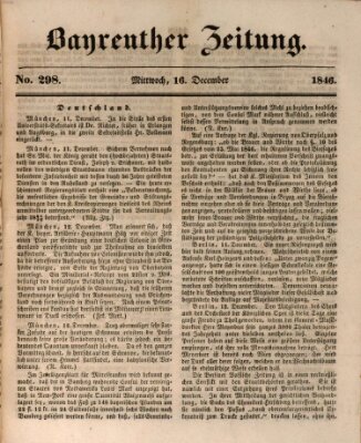 Bayreuther Zeitung Mittwoch 16. Dezember 1846