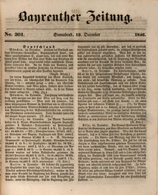 Bayreuther Zeitung Samstag 19. Dezember 1846