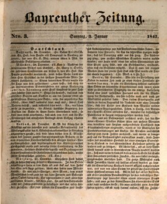 Bayreuther Zeitung Sonntag 3. Januar 1847