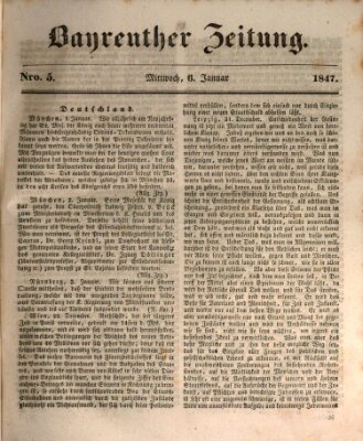 Bayreuther Zeitung Mittwoch 6. Januar 1847