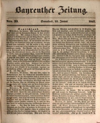 Bayreuther Zeitung Samstag 23. Januar 1847