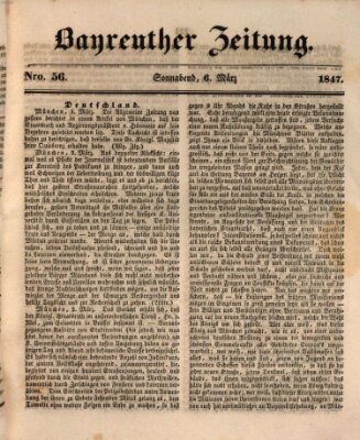 Bayreuther Zeitung Samstag 6. März 1847