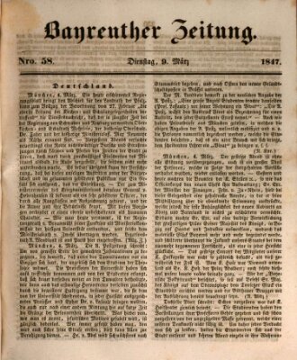 Bayreuther Zeitung Dienstag 9. März 1847