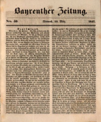 Bayreuther Zeitung Mittwoch 10. März 1847