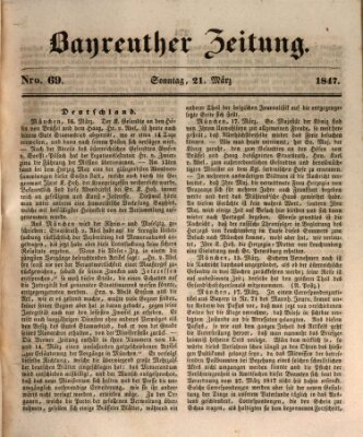 Bayreuther Zeitung Sonntag 21. März 1847