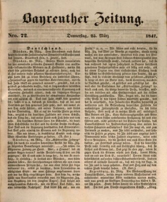 Bayreuther Zeitung Donnerstag 25. März 1847