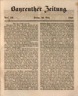 Bayreuther Zeitung Freitag 26. März 1847