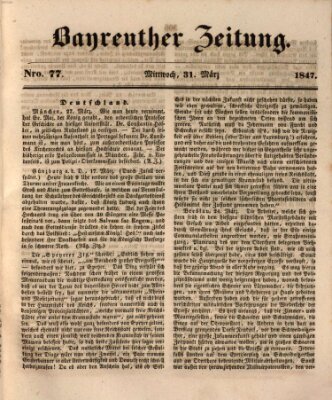 Bayreuther Zeitung Mittwoch 31. März 1847