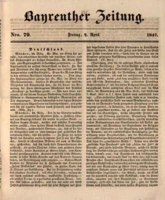 Bayreuther Zeitung Freitag 2. April 1847