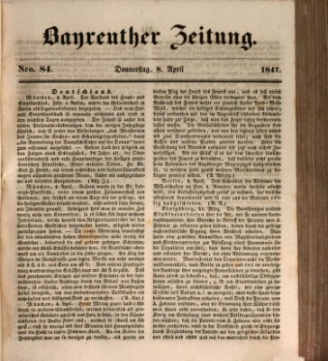 Bayreuther Zeitung Donnerstag 8. April 1847