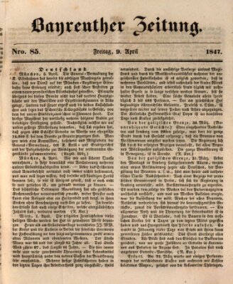 Bayreuther Zeitung Freitag 9. April 1847