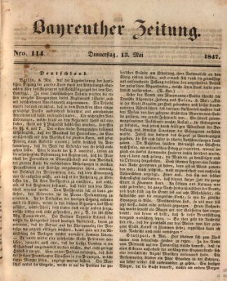 Bayreuther Zeitung Donnerstag 13. Mai 1847