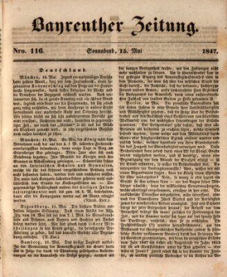 Bayreuther Zeitung Samstag 15. Mai 1847